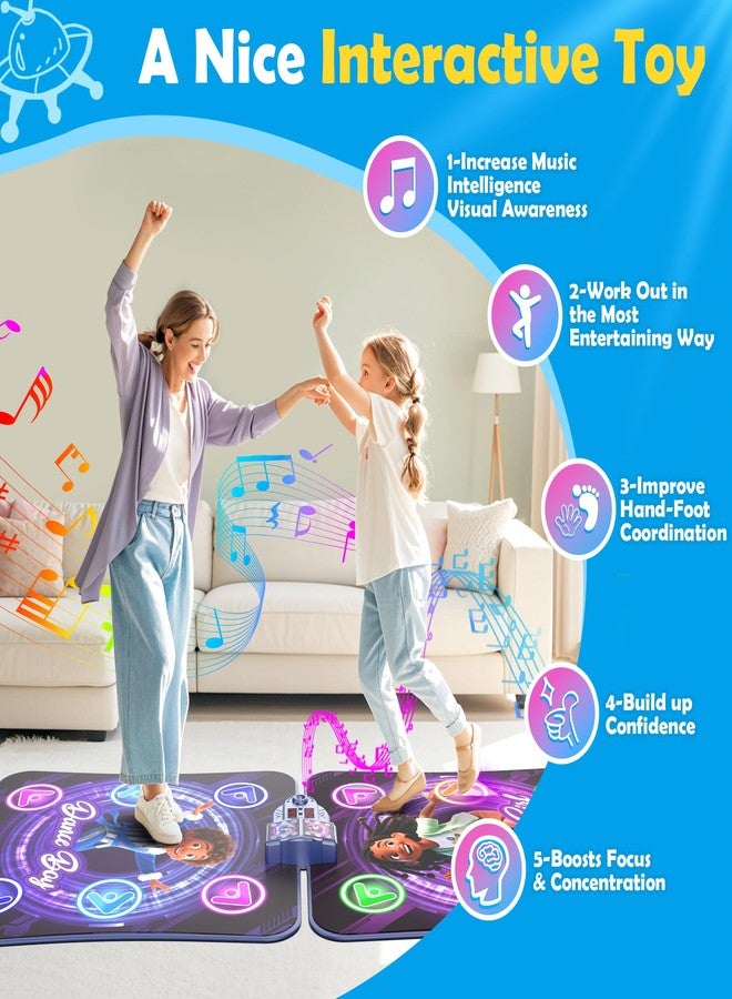 TooLion 2-Player Electronic LED Light Dance Mat, Music Dance Toy with 5 Modes, Develops Hand-Eye Coordination, Challenge Game for Single or Double Players, Christmas Dance Mat Toy for Boys & Girls Ages 3-12 - Image 4